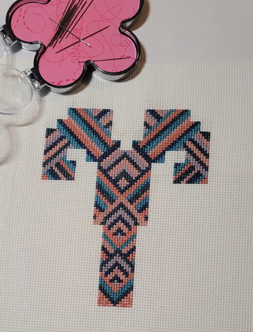 Customer stitching inspiration: colour and detail building one section at a time
