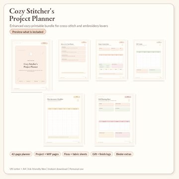 Cozy Stitcher's Project Planner Bundle preview