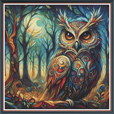 Digital cross‑stitch pattern - Huxley Owl