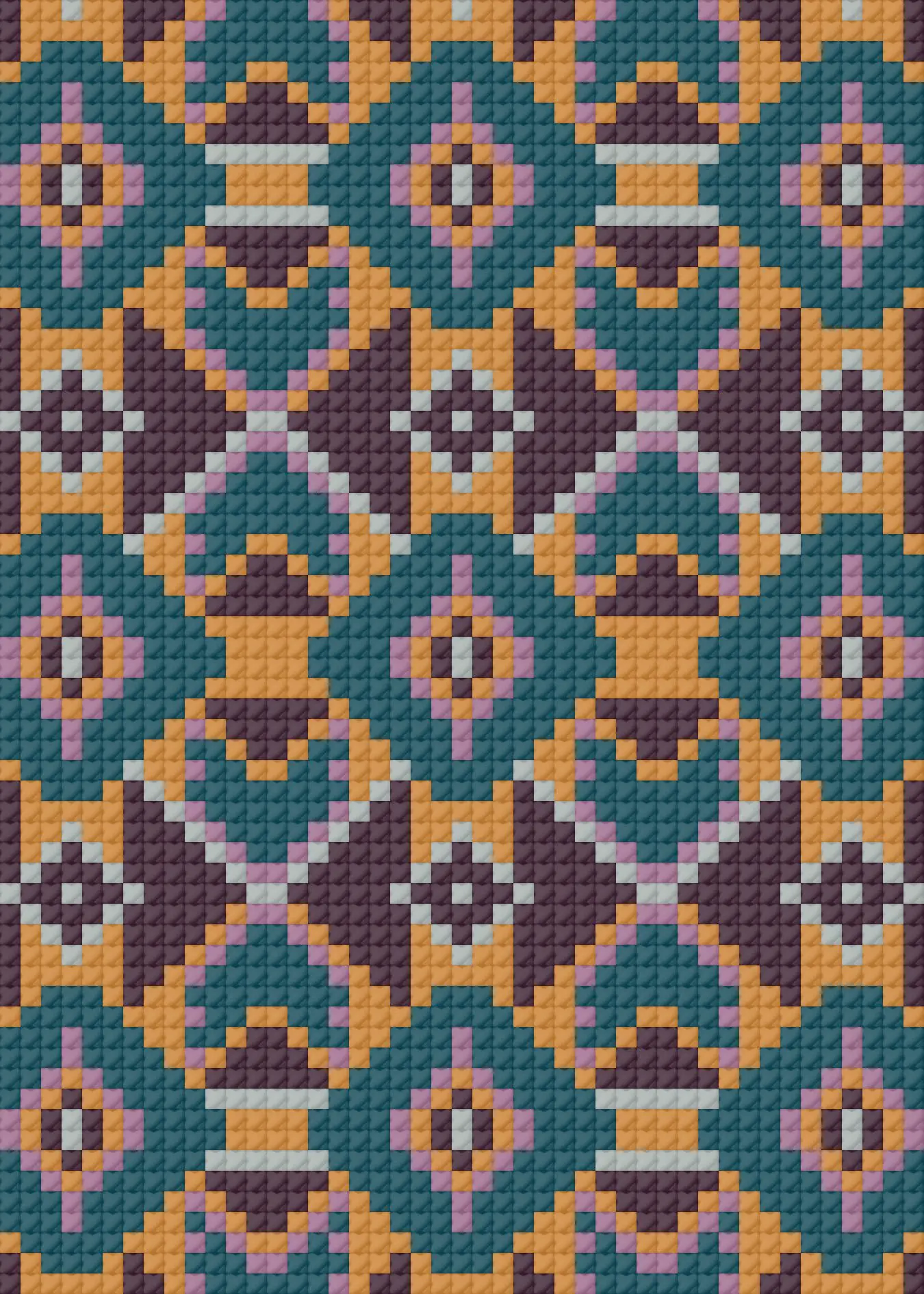Mosaic Card 2 beginner mini cross-stitch pattern