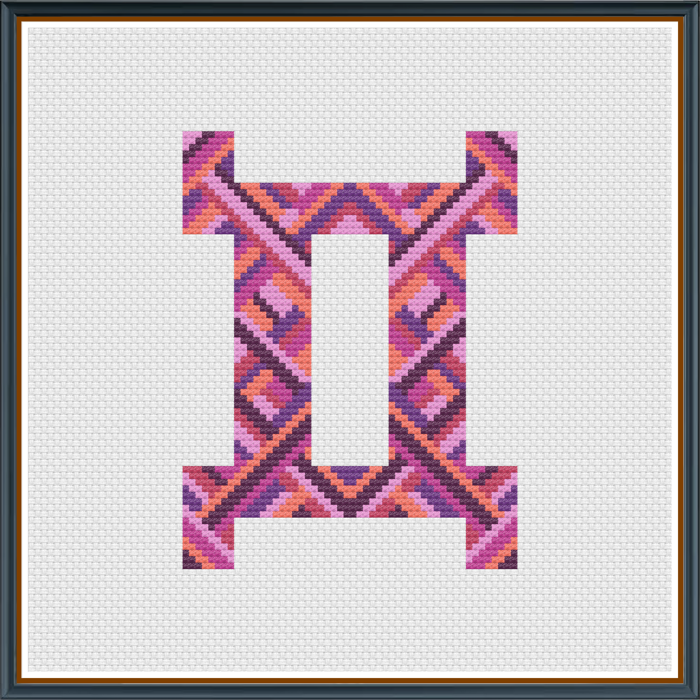 Gemini digital cross stitch pattern. Express duality with "Gemini," a playful digital cross-stitch pattern featuring a dynamic twin design. Perfect for zodiac art, DIY projects, and modern decor.