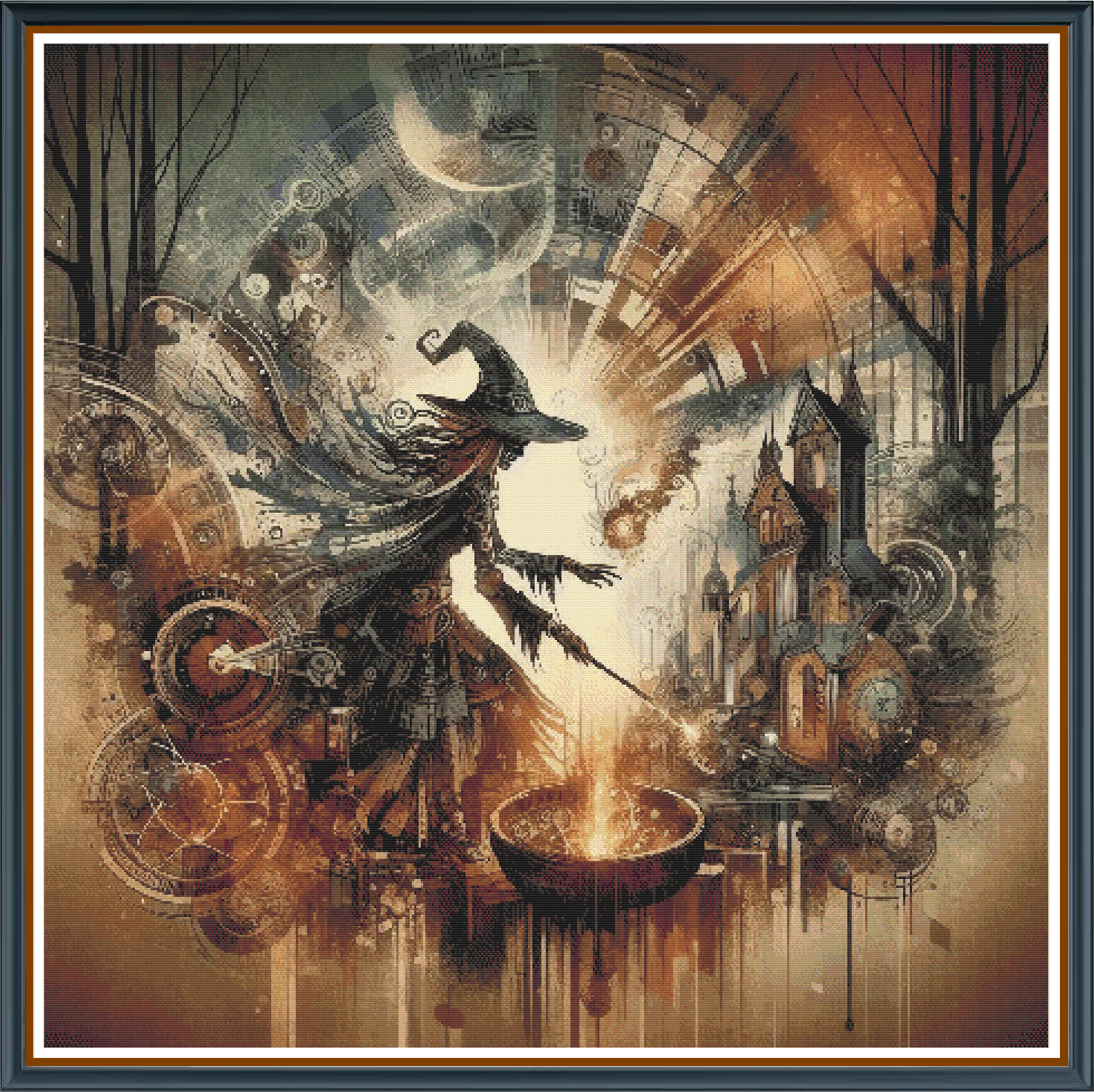 Sea Queen digital cross stitch pattern. Command the tides of creativity with "Sea Queen"—a majestic digital cross-stitch pattern that marries the power of Poseidon with the allure of a mystical mermaid. Perfect for those seeking an enchanting coastal masterpiece.